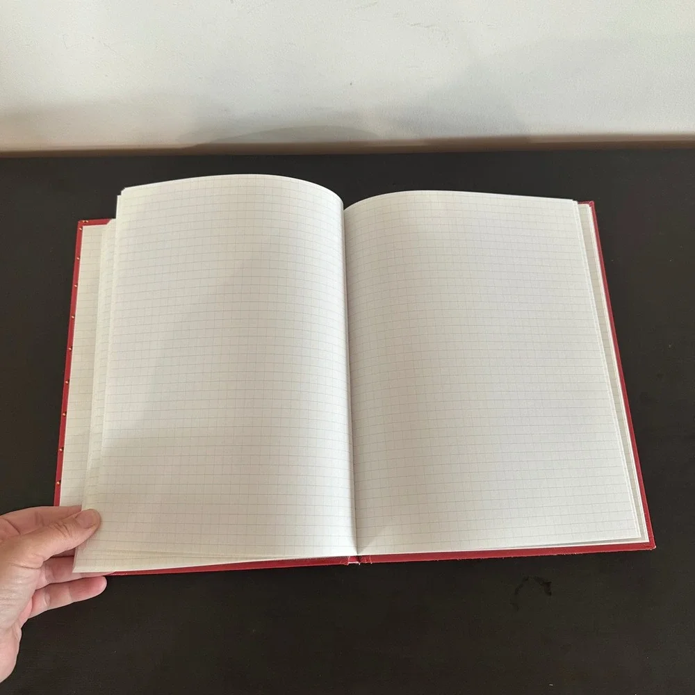 Vtg Mary Engelbreit Sketchbook Red Hardcover Grid Journal 90's Stationery Whimsy
